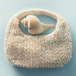 🆕 Anthro Pearl Beaded Woven Shoulder Bag